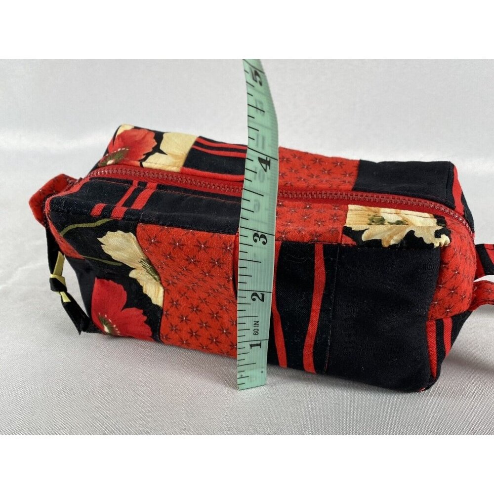 SOKA Mini Cosmetic Bag Minimalist Purse Handmade Rectangular Red & Black New! - Picture 10 of 10